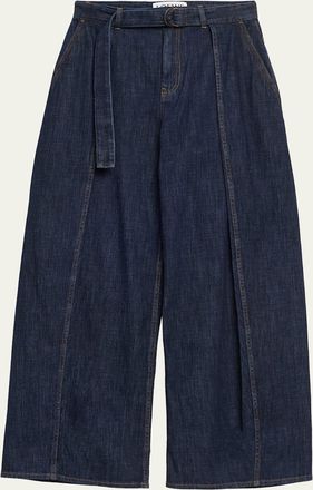Loewe D-Ring Belted Wide-Leg Jeans