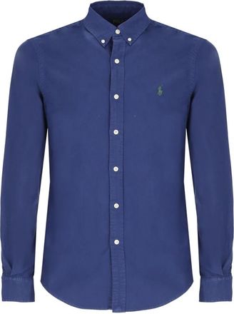 Ralph Lauren Overhemden, Heren, Blauw, S, Katoen, Ralph Lauren Shirts Blauw