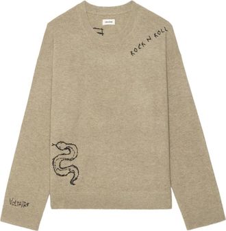 Zadig&Voltaire Marko LC graphic sweater - men - Merino/Cashmere - M - Neutrals