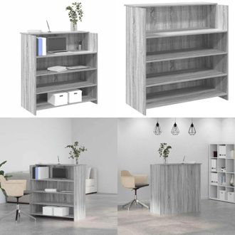 vidaXL Banco Reception Grigio Sonoma 100x50x103,5 cm Legno Multistrato - Banco reception - Banco reception in legno
