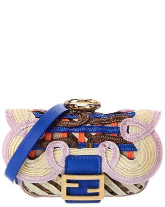 Fendi Fendi Baguette Embroidered Leather Bag Charm