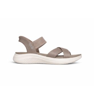 Skechers Ultra Flex 3.0 Sandal - Never Womens Ankle Strap Sandals Taupe Textile - Size UK 4.5