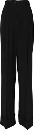 Dolce & Gabbana Womens Black Wool High Waist Formal Pants Virgin Elastane
