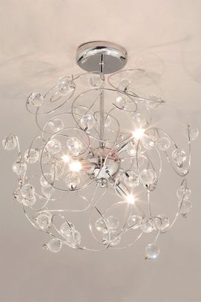 BHS Lila Sputnik Flush Ceiling Light in Metallic Silver