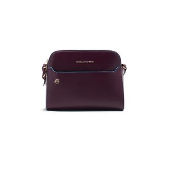Piquadro Tassen, Heren, Rood, ONE Size, Leer, Leren Crossbody Tas met Drie Vakken