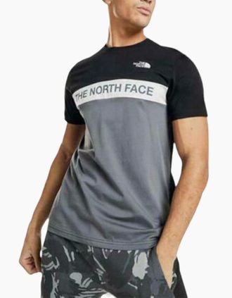 The North Face Mens North Face Mens T Shirts Crew Neck Block Grid Casual Regular Fit Soft Cotton Tee - Black - Size: 40