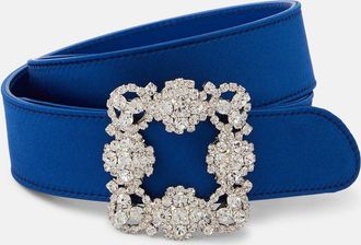 Manolo Blahnik Hangisi crystal-embellished satin belt