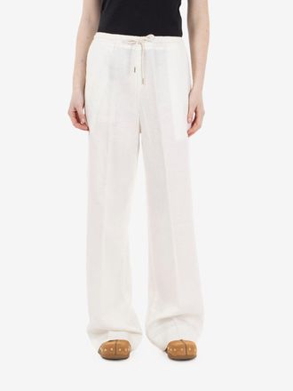 BRIGLIA 1949 Pantalone in lino con coulisse bianco