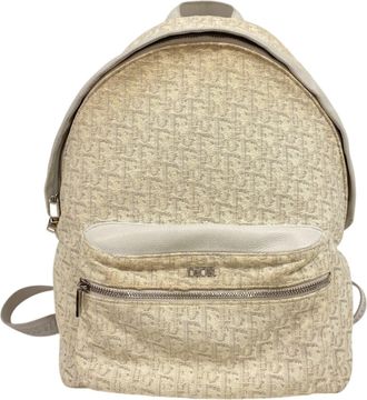 Dior Trotter White Canvas Backpack (Pre-Owned)