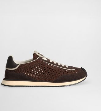 Dolce & Gabbana Mixed-material Dg Cushion Sneakers - Man Brown 40.5
