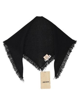 Uma Wang Black Triangular Fringed Scarf