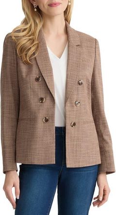 Jones New York Faux Double Breasted Blazer in Fudge Multi at Nordstrom, Size X-Small