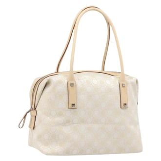 Ferragamo Pre-owned Canvas Tote Bag - Dames - Pre-owned - Beige - Maat: ONE Size Leer