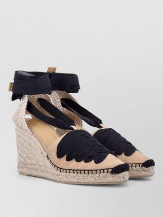 Castaner curtis bow espadrille wedge peep toe