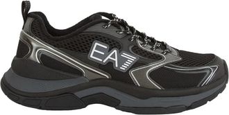 Emporio Armani Zwarte Sneaker Stijlvol Model - Heren - Sneakers - Zwart - 46 2/3 EU - Polyester - Schoenen