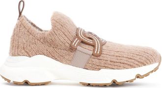 Tod's Neutrale Gebreide Sneakers - Dames - Sneakers - Roze - 38 1/2 EU - Wol - Schoenen