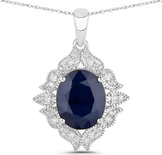 Diana M. Jewels Blue Sapphire Oval 12x10mm - 1Pc + White Diamond F/C Round 1.50mm( I1-I2/I color ) - 10Pcs + White Diamond F/C Round 1.10mm( I1-I2/I color ) - 14Pcs (