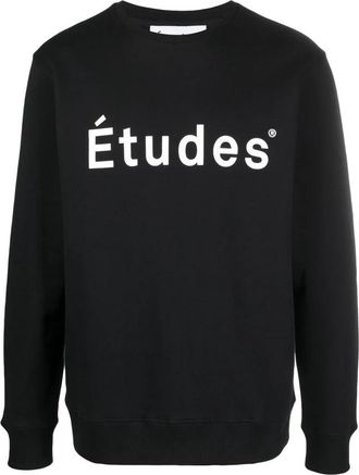 &Eacute;tudes Studio Zwarte Sweatshirt met Bedrukt Logo - Heren - Sweatshirts - Zwart - M - Katoen - Hoodies & sweatvesten