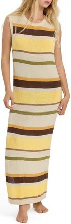 Billabong Those Days Stripe Rib Knit Maxi Dress in White Cap at Nordstrom, Size X-Large
