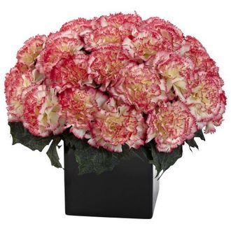 Nearly Natural Carnation Arrangement w/Vase Cream Pink in Cream/pink at Nordstrom