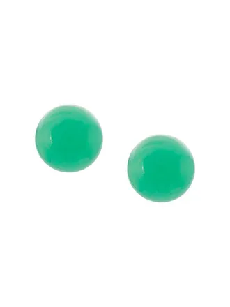 Irene Neuwirth 18kt yellow gold chrysoprase stud earrings - Green