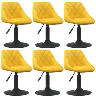 vidaXL Vidaxl - Sillas De Comedor Giratorias 6 Uds Terciopelo Amarillo Mostaza