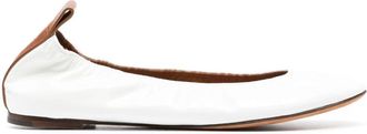 Lanvin patent leather ballerina shoes - women - Calf Leather/Patent Calf Leather/Calf Leather - 38 - White
