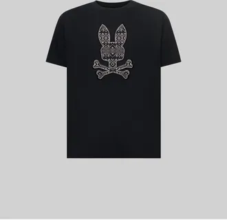 Psycho Bunny Kids Indigo Fair Isle Graphic Tee 001 BLACK / M/10-12