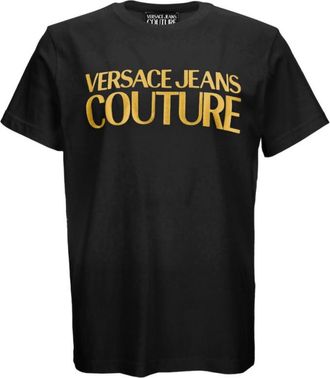 Versace Jeans Couture Black Logo Print Regular Fit T-Shirt