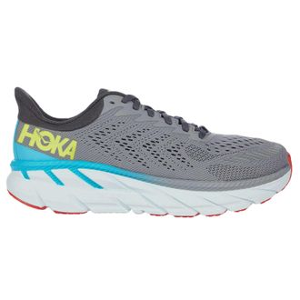 Hoka One One Hoka Clifton 7 Textile Synthetic Mens Lace Up Trainers - Wild Dove Dark Shadow - Size:UK 10.5