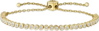 The Diamond Store Adjustable Rubover Lab Diamond Tennis Bracelet Tennis Bracelet 0.50ct in 18K Gold Vermeil