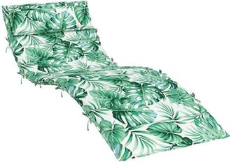 vidaXL Vidaxl - Coj&iacute;n De Tumbona De Tela Oxford Estampado De Hojas 180x60x4 Cm