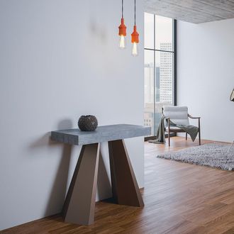 Itamoby Consola Extensible 90x40-300cm Mesa Gris Diamante Premium Concrete