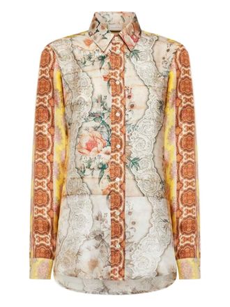 Pierre-Louis Mascia floral-print silk shirt - women - Silk - S - Neutrals