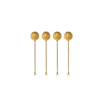 BITOSSI HOME Set of 4 Aperitif Forks 10 cm Gold