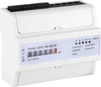 OEM Contador De Electricidad Digital Multifunci&oacute;n Ca 220 V 20 (80) A Para Riel Din, Xtm1250s-u, Contador De Energ&iacute;a Digital Trif&aacute;sico De 6 D&iacute;gitos Y 4 Hil