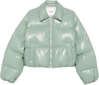 Nanushka adjustable cropped puffer jacket - women - Polyester/Polyurethane - L - Green
