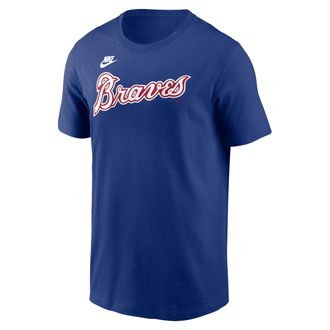 Nike Hank Aaron Atlanta Braves Cooperstown Fuse Nike Mens MLB T-Shirt in Blue | N1994EWQFJ-0FP