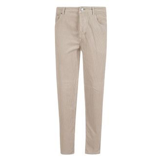Brunello Cucinelli Broeken, Heren, Beige, M, Katoen, Geverfde broek