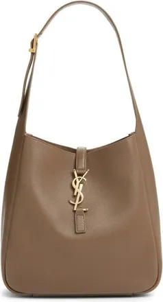 Saint Laurent Small Le 5 &agrave; 7 Leather Hobo in Pecan Brown at Nordstrom