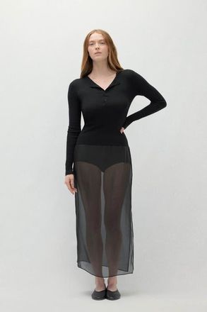 Naked Cashmere Marlowe Cashmere Henley in Black at Nordstrom, Size X-Small