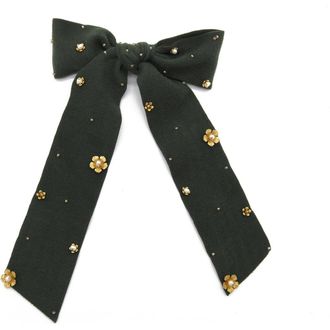 Adiba Zinnia Handmade Barrette in Green at Nordstrom