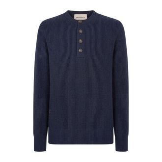 Amaranto Jersey de cuello redondo acanalado - Knitwear - Hombre - Azul - XL