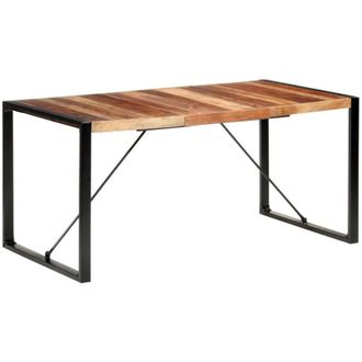 vidaXL Mesa De Comedor Madera Maciza Con Acabado Acacia 160x80x75 Cm Vidaxl
