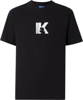 Karl Lagerfeld Tops, Dames, Zwart, XS, Katoen, Reg K Logo Tee