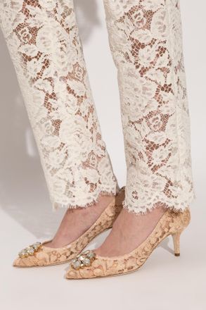 Dolce & Gabbana Lace High Heel Shoes, Womens, Beige
