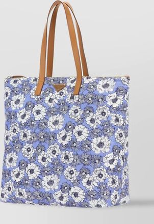 Prada flower pattern nylon tote bag