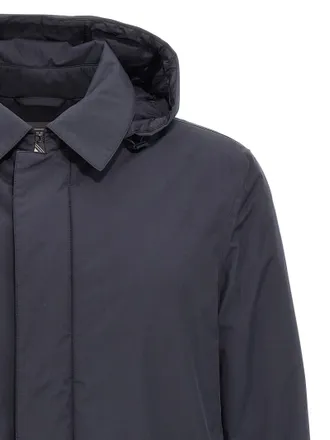 Herno Removable Hood Parka Coat - Navy