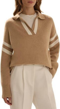 Favorite Daughter The Grace Polo Sweater in Camel Ivory at Nordstrom, Size Xx-Small