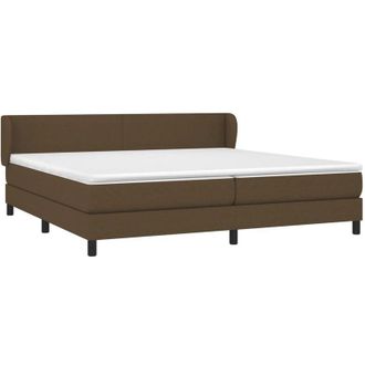 vidaXL Cama Box Spring Con Colch&oacute;n Tela Marr&oacute;n Oscuro 200x200 Cm Vidaxl